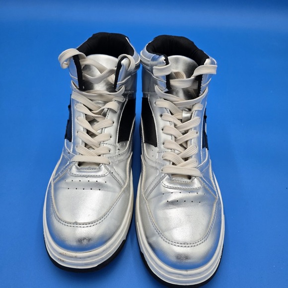 True Religion Silver High‎ Top Sneakers Mens 9.5 - Picture 2 of 8